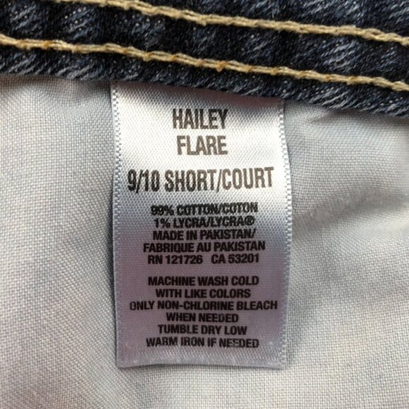 Aeropostale Womens Hailey Flare Jeans Size 9/10 Short Blue Dark Denim Y2K Casual - Picture 4 of 16